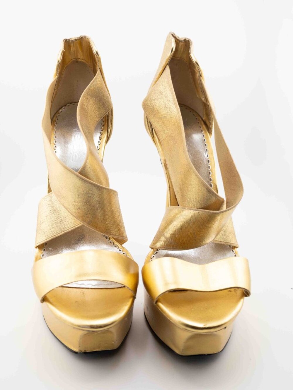 BeBe Gold Platform Strappy Sandals